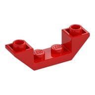 Brick Sloped Inverted 45° 4 x 1 Double with 1 x 2 Recessed em Vermelho