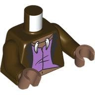 Torso, Jacket, Lavender Shirt, Necklace with Fangs Print, Dark Brown Arms, Medium Brown Hands
