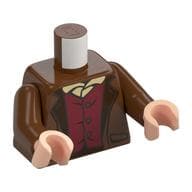 Torso Jacket, Dark Red Shirt, Bright Light Yellow Undershirt Print, Reddish Brown Arms, Light Nougat Hands