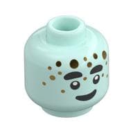 Minifig Head Dreamling, Thick Eyebrows, Gold Dots Print