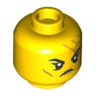 Minifig Head Empress Beatrix, Gold Circuitry, Angry Open Mouth Teeth/Close Mouth Print