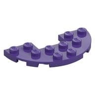 Plate Round Half 3 x 6 with 1 x 2 Cutout em Roxo escuro