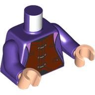 Torso, Jacket, Reddish brown Tunic, Clasps Print, Dark Purple Arms, Light Nougat Hands