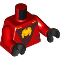 Torso, Black Muscles, Yellow Spider-Man Logo Print, Red Arms, Black Hands