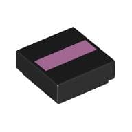 Tile 1 x 1 with Bright Pink Stripe Print