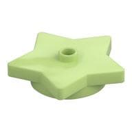 Plate Special 5-Point Star 4 x 4 2/3 with One Stud em Verde amarelado