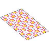 Duplo Blanket 50 x 90 with Pink / Medium Blue / Yellow Decorations Print