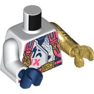 Torso, Odd Arms and Hands, Robe, Coral Straps, Dark Blue Undershirt, Decorations Print, Odd Arms and Hands, Left Pearl Gold Arm and Hand, Right White Arm and Dark Blue Hand