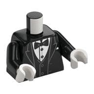 Torso Jacket, Tuxedo, White Shirt, Black Bow Tie Print, Black Arms, White Hands
