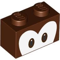 Brick 1 x 2 with Connected Eyes Print