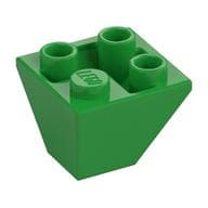 Brick Sloped Inverted 45° 2 x 2 Double Convex em Verde vivo