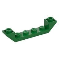 Brick Sloped Inverted 45° 6 x 1 Double with 1 x 4 Recessed em Verde