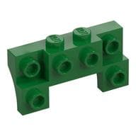 Brick Special 2 x 4 - 1 x 4 with 2 Recessed Studs and Thin Side Arches em Verde