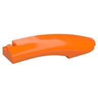 Brick Round, Curved 10 x 2 x 2 with Rounded End Right em Laranja