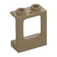 Window 1 x 2 x 2 Plane, Hollow Studs, Single Hole Top and Bottom for Glass em Bege escuro