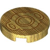 Tile Round 2 x 2 with Dark Orange Belt Buckle Print
