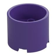 Brick Round 3 x 3 x 2 Recessed Center with 2 x 2 Studs and Axle Hole em Roxo escuro