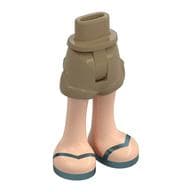 Minidoll Hips and Shorts with Light Nougat Legs, Metal Blue Sandals Print