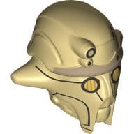 Minifig Head Special, Droid (Huyang) with Gold Eyes, Black Lines Print