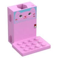 Brick Special 6 x 6 x 5 with Gear Hole, 3 x 4 Plate with Cat Face Print