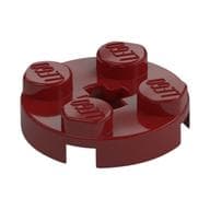 Plate Round 2 x 2 with Axle Hole Type 1 (+ Opening) em Vermelho escuro