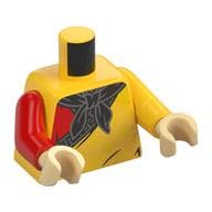 Torso, Odd Arms, Toga, Black Trim, Red Shirt, Black Scarf Print, Left Yellow Arm, Right Red Arm, Tan Hands