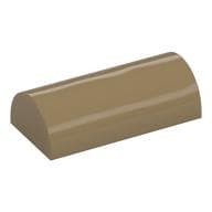 Brick Curved 2 x 4 Double, No Studs, with Groove em Bege escuro