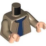 Torso, Jacket, Dark Blue Sweater, White Shirt Print, Dark Tan Arms, Light Nougat Hands