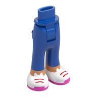 Minidoll Hips and Trousers with Back Pockets with Nougat Legs, White Shoes, Red Laces, Coral Soles Print