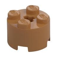Brick Round 2 x 2 with Axle Hole em Nougat médio