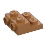 Plate Special 2 x 2 x 2/3 with Two Studs On Side and Two Raised [Solid Anti-stud] em Nougat médio
