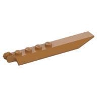 Hinge Plate 1 x 8 Locking with Angled Side Extensions, Squared Plate Underside, 7 Teeth em Nougat médio
