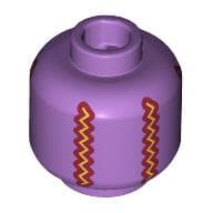 Minifig Head (No Face), Gold and Dark Red Zigzag Lines Print (Purse)