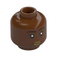 Minifig Head Black Eyebrows, Nougat Eyeshadow, Tan Lips, Smile, Open Mouth/Closed Mouth