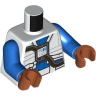 Torso, Rebel E-Wing Pilot Suit, Black Hoses, White Pockets Print, Blue Arms, Dark Orange Hands
