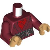 Torso, Robe, Red Shirt, Black Sash Print, Dark Red Arms, Warm Tan Hands