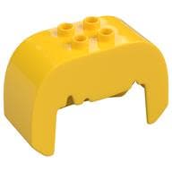 Duplo Brick, Hair, 2 x 2 Top Studs, Straight, Jagged Bangs em Amarelo