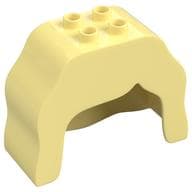 Duplo Brick, Hair, 2 x 2 Top Studs, Wavy, Long em Amarelo vivo claro