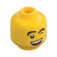 Minifig Head Monkie Kid, Raised Eyebrow, Wink / Angry, Open Mouth Print