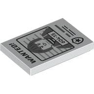 Tile 2 x 3 with Wanted Poster with 'WANTED' and '604-15' Print