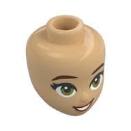 Minidoll Head, Dark Red Eyebrows, Lips, Olive Green Eyes