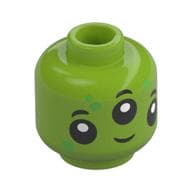 Minifig Head Alien, 3 Eyes, Green Spots Print