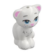 Animal, Cat, Sitting with Blue Eyes, Bright Pink Nose and Ears, Light Bluish Gray Markings Print