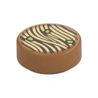 Tile Round 1 x 1 with Noodles Print