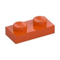 Plate 1 x 2 em Laranja avermelhado