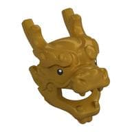 Mask, Dragon with Horns and Black Eyes Print