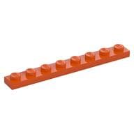 Plate 1 x 8 em Laranja avermelhado