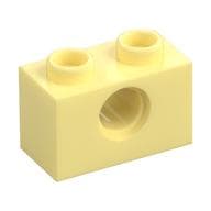 Technic Brick 1 x 2 [1 Pin Hole] em Amarelo vivo claro