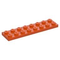 Plate 2 x 8 em Laranja avermelhado