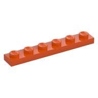 Plate 1 x 6 em Laranja avermelhado